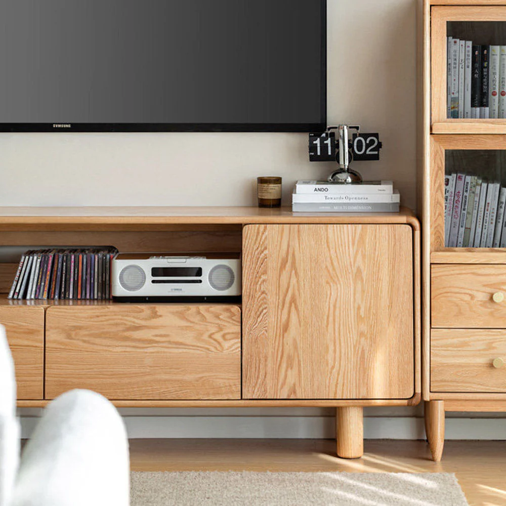 Alia Natural Solid Oak Tall Entertainment Unit - Image 7
