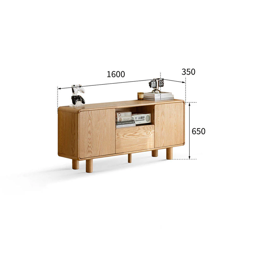 Alia Natural Solid Oak Tall Entertainment Unit - Image 9