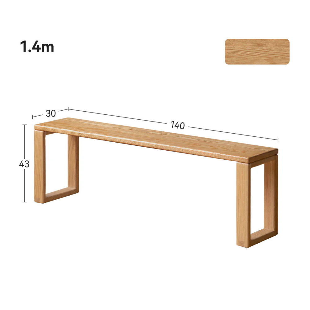 Ancona Natural Solid Oak Dining Bench - Image 11