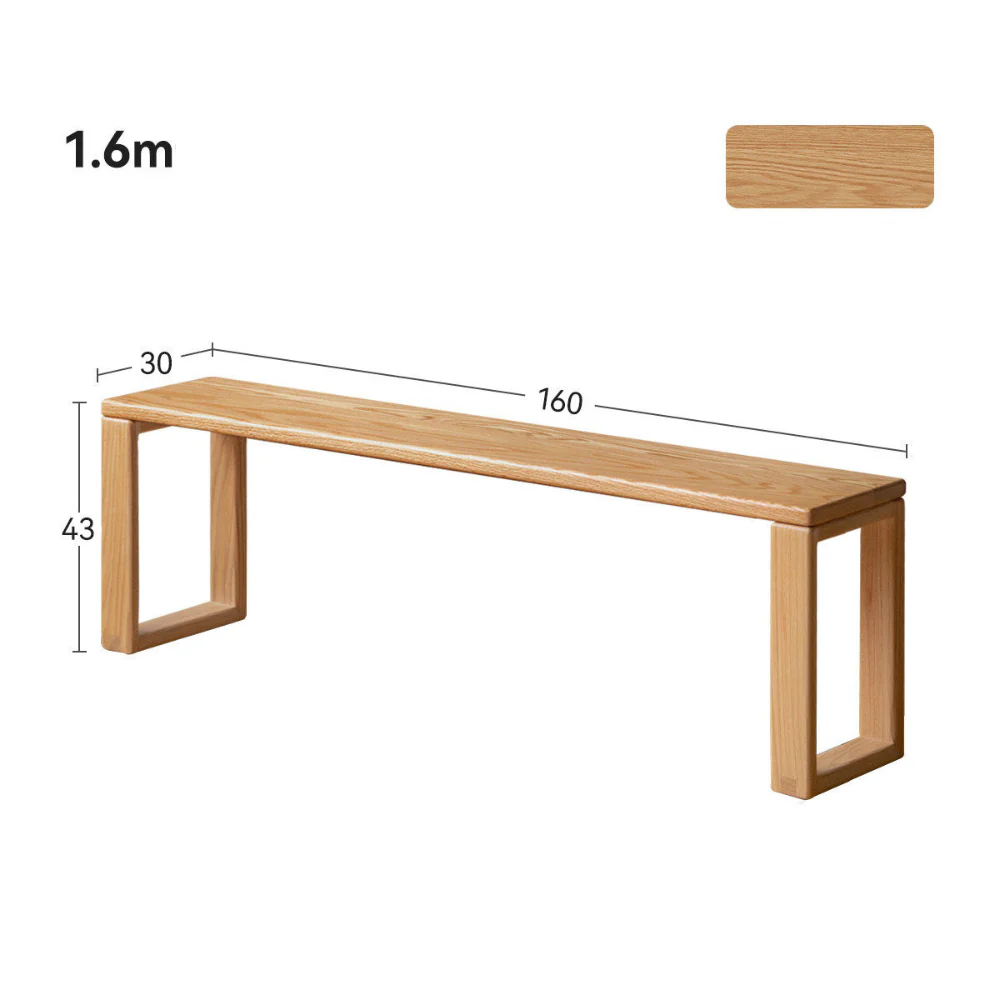 Ancona Natural Solid Oak Dining Bench - Image 12
