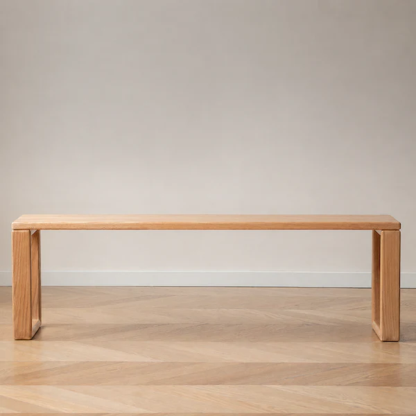 Ancona Natural Solid Oak Dining Bench - Image 2