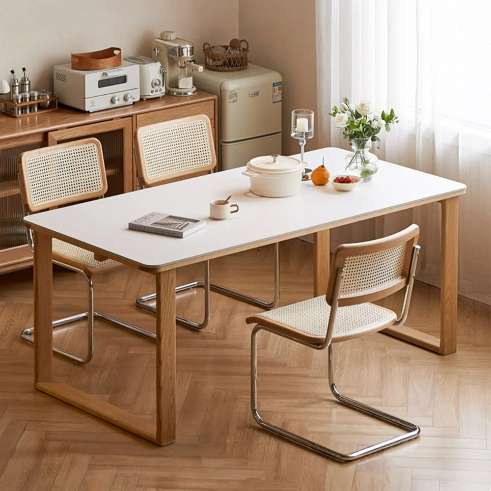 Ancona Natural Solid Oak Dining Table with Ceramic Top - Image 4