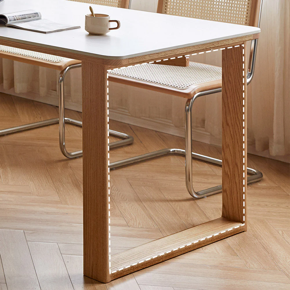 Ancona Natural Solid Oak Dining Table with Ceramic Top - Image 9