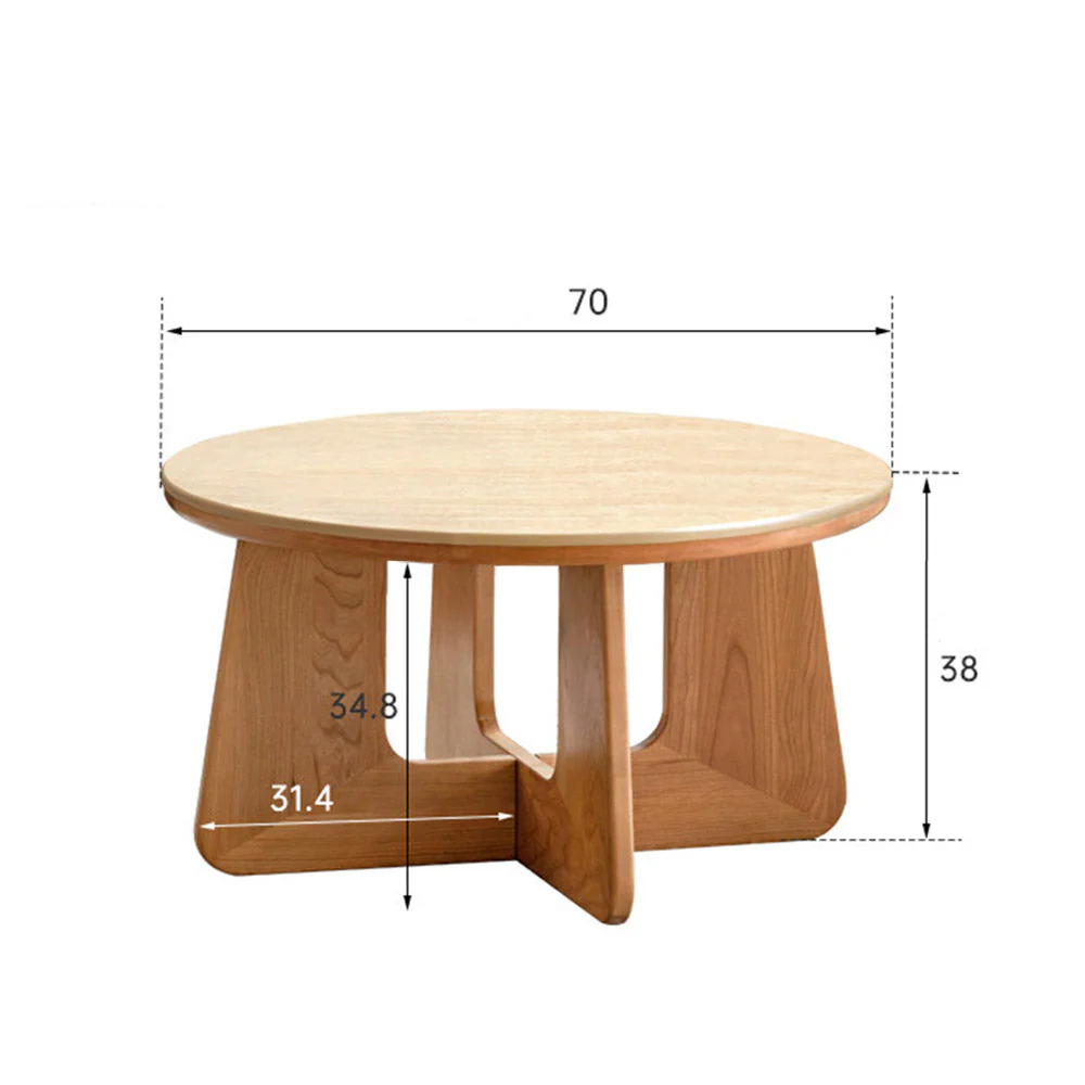 Anela Natural Solid Cherry Coffee Table with Ceramic Top - Image 10