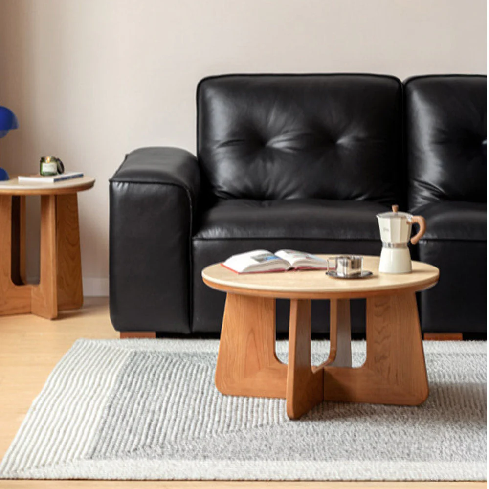 Anela Natural Solid Cherry Coffee Table with Ceramic Top - Image 4
