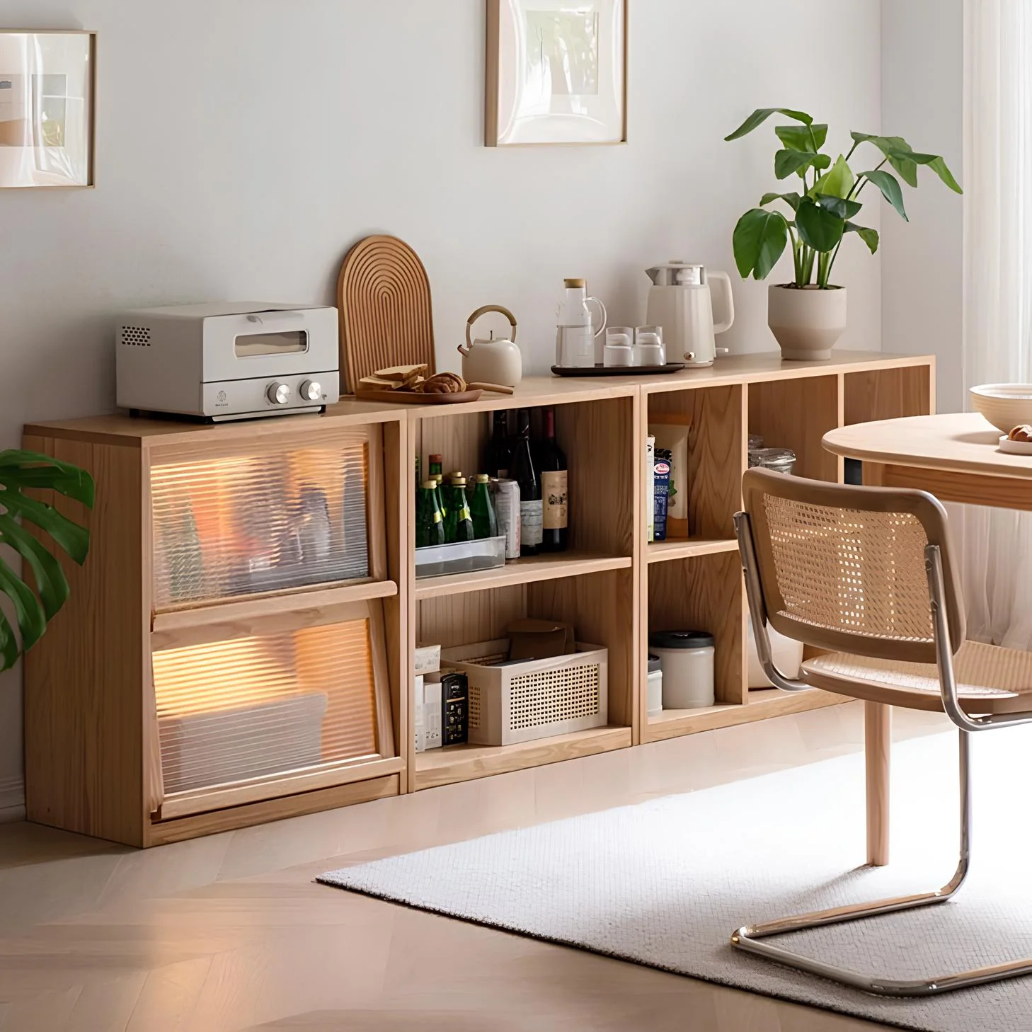 Asele Natural Solid Oak Modular Wall Shelves - Image 3