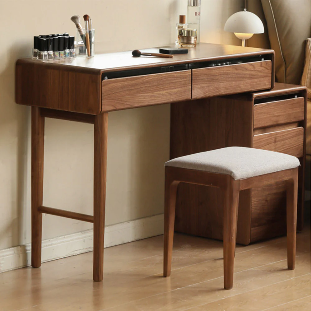 Bailey Natural Solid Walnut Dressing Table - Image 3