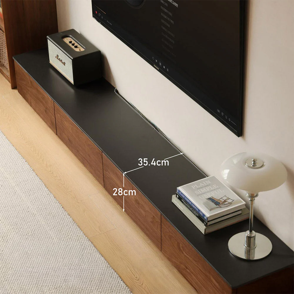 Bailey Natural Solid Walnut Floor Standing Entertainment Unit with Ceramic Top - Image 5