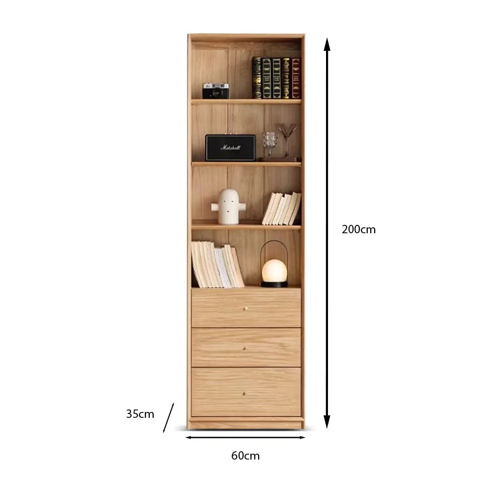 Beverley Natural Solid Ash Display Bookcase - Image 10