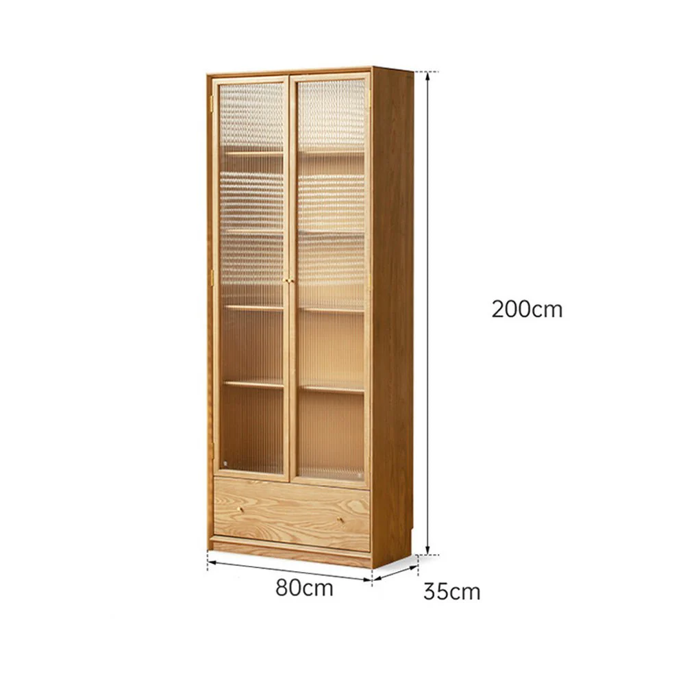 Beverley Natural Solid Ash Display Bookcase - Image 12