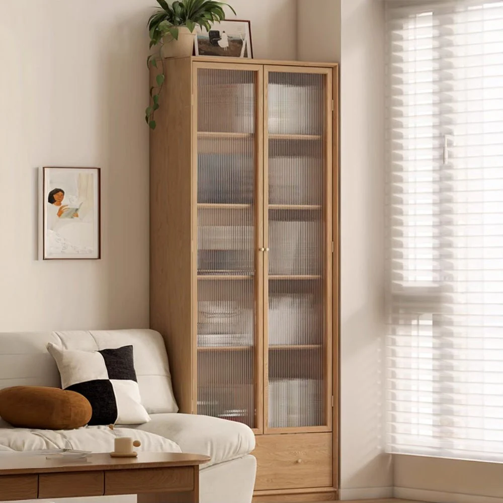 Beverley Natural Solid Ash Display Bookcase - Image 3
