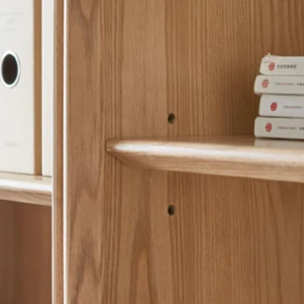 Beverley Natural Solid Ash Display Bookcase - Image 6