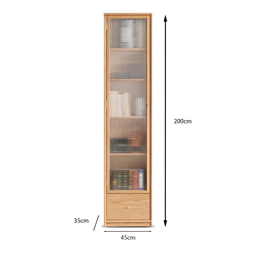 Beverley Natural Solid Ash Display Bookcase - Image 9