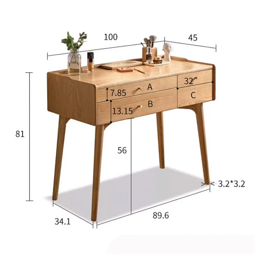 Beverley Natural Solid Ash Dressing Table - Image 10