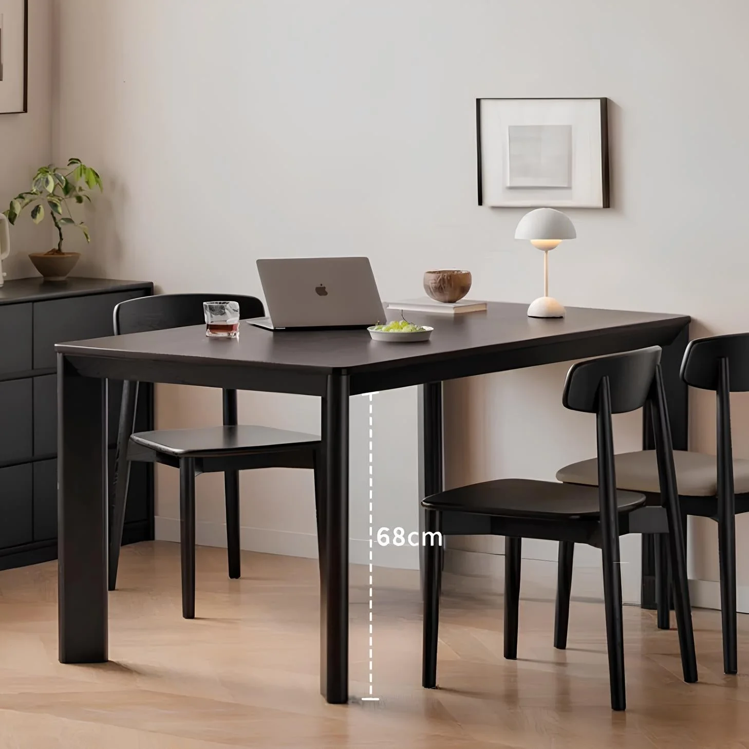 Bremen Solid Oak Dining Table in Charcoal Finish - Image 2