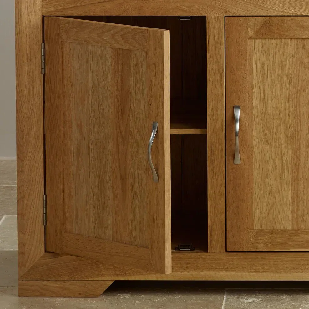 Chamfer Solid Oak Small Sideboard - Image 5