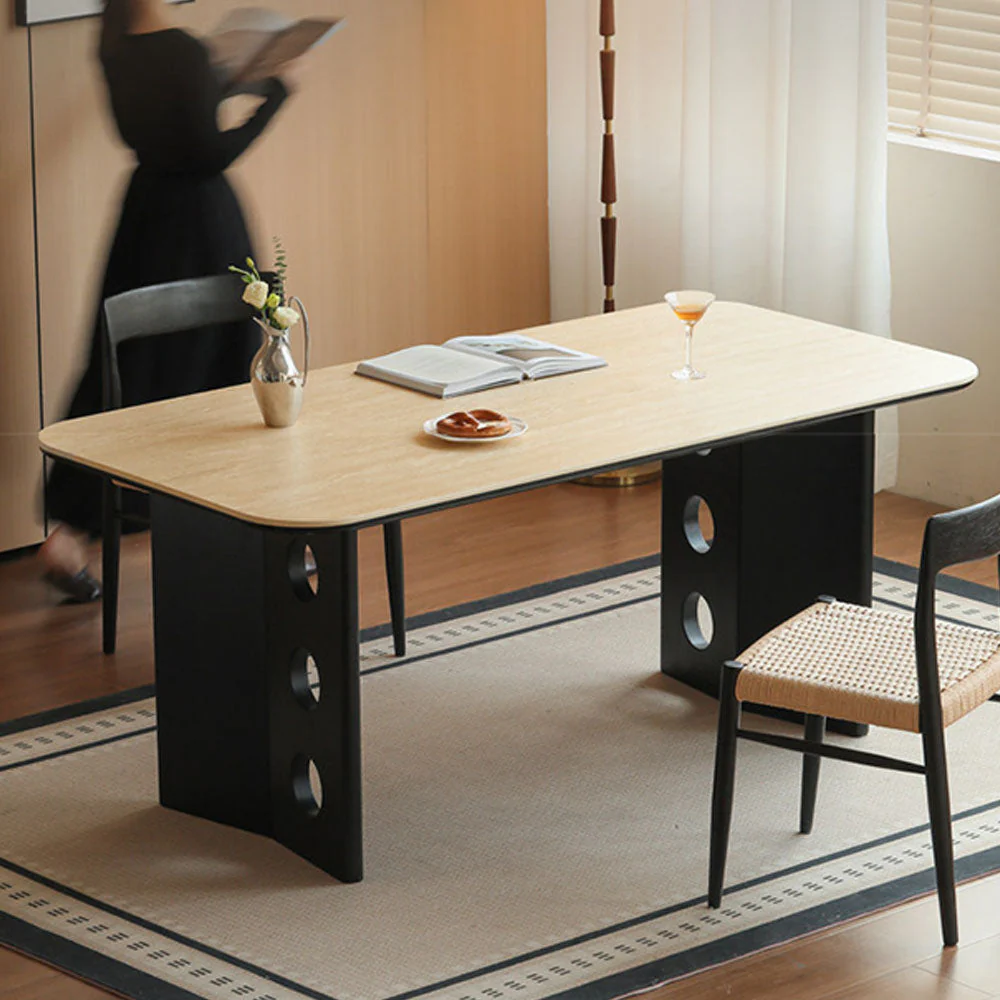 Charcoal Solid Oak Dining Table with Ceramic Top Design Two - Image 2