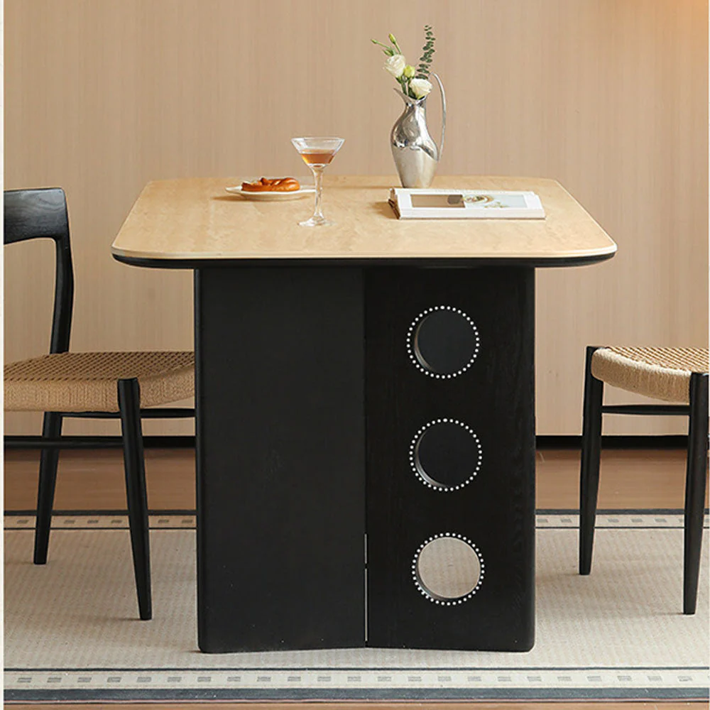 Charcoal Solid Oak Dining Table with Ceramic Top Design Two - Image 3