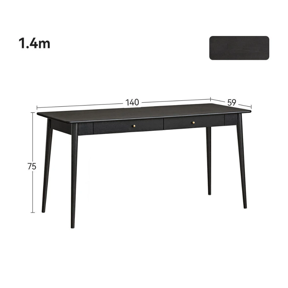 Charcoal Solid Rubber Wood Desk - Image 12