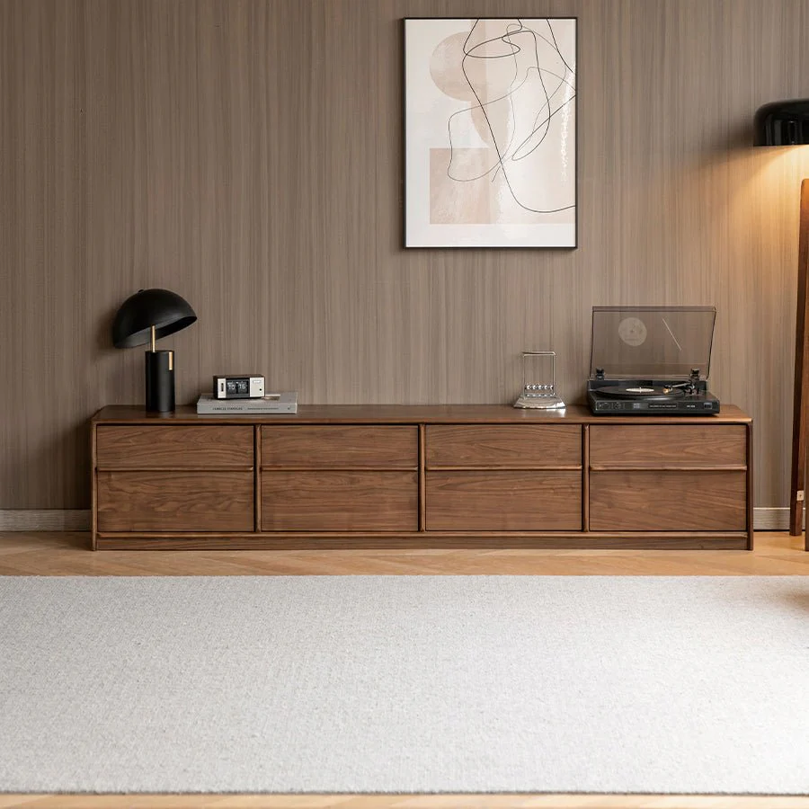 Crawley Solid Walnut Floor Standing Entertainment Unit