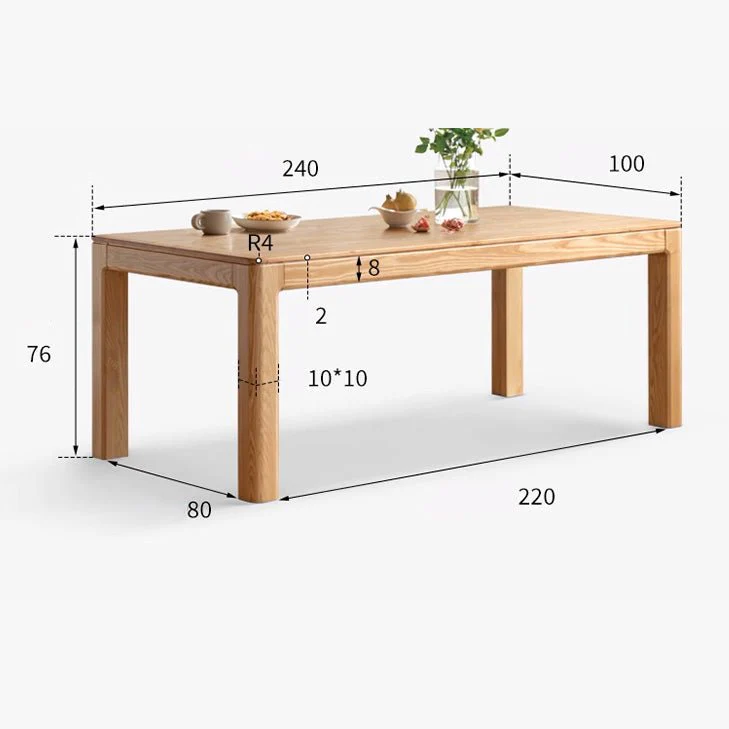 Cuba Natural Solid Ash Dining Table - Image 9