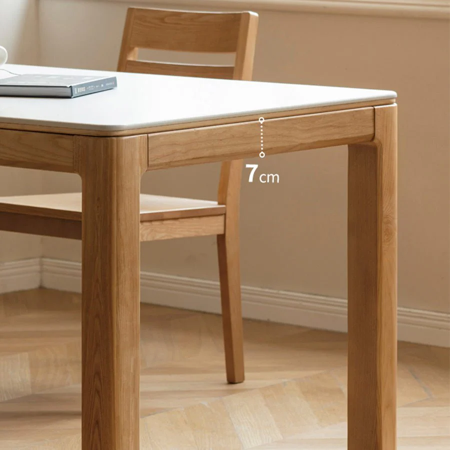Cuba Natural Solid Ash Dining Table with Ceramic Top - Image 6