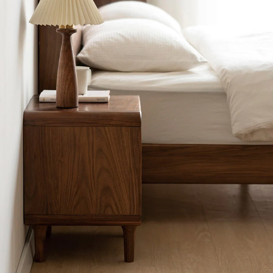Dover Natural Solid Walnut Bedside Table - Image 4