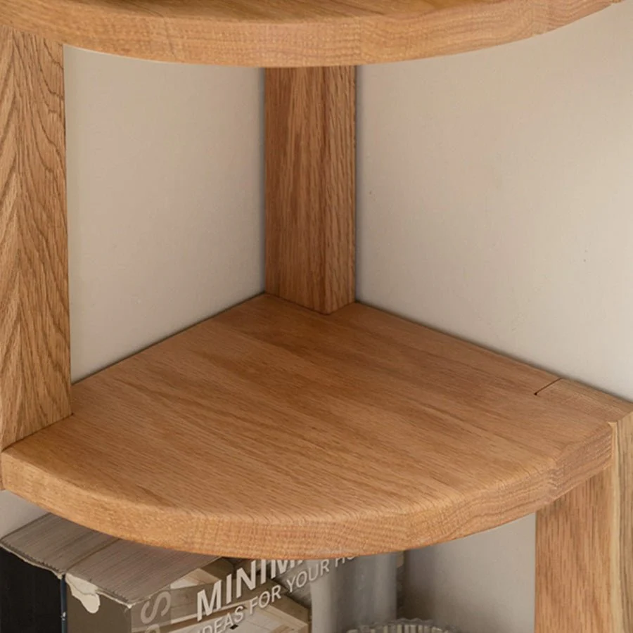 Elle Natural Solid Oak Desktop Corner Shelf - Image 6