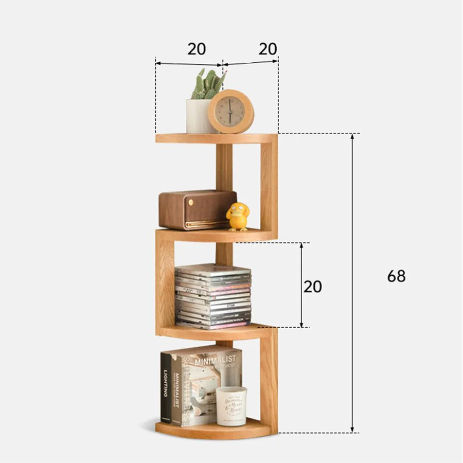 Elle Natural Solid Oak Desktop Corner Shelf - Image 8