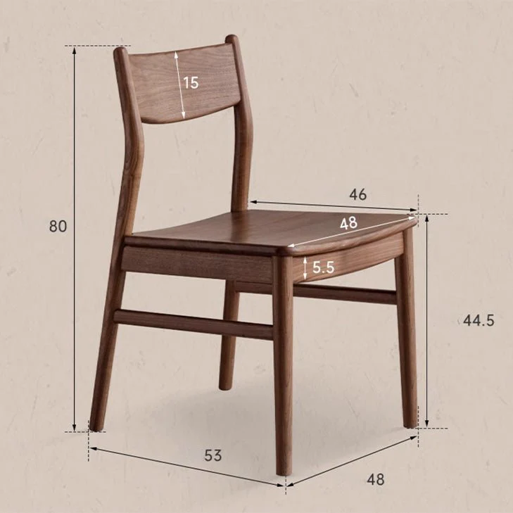 Elze Natural Solid Walnut Dining Chair - Image 7