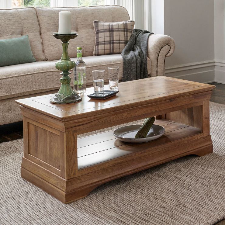 French Rustic Solid Oak Coffee Table - Image 4