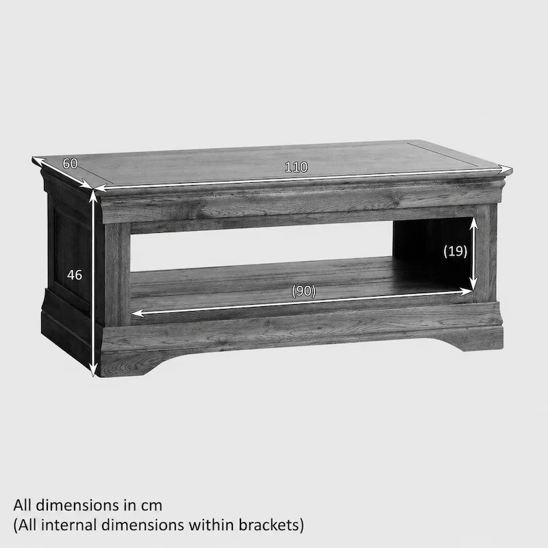 French Rustic Solid Oak Coffee Table - Image 5