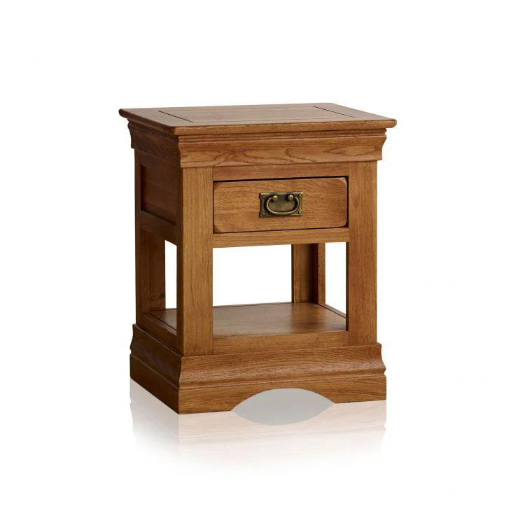 French Rustic Solid Oak Side Table - Image 2