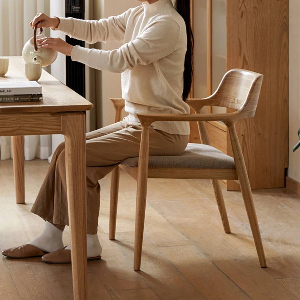 Graz Natural Solid Ash Dining Chair - Image 3