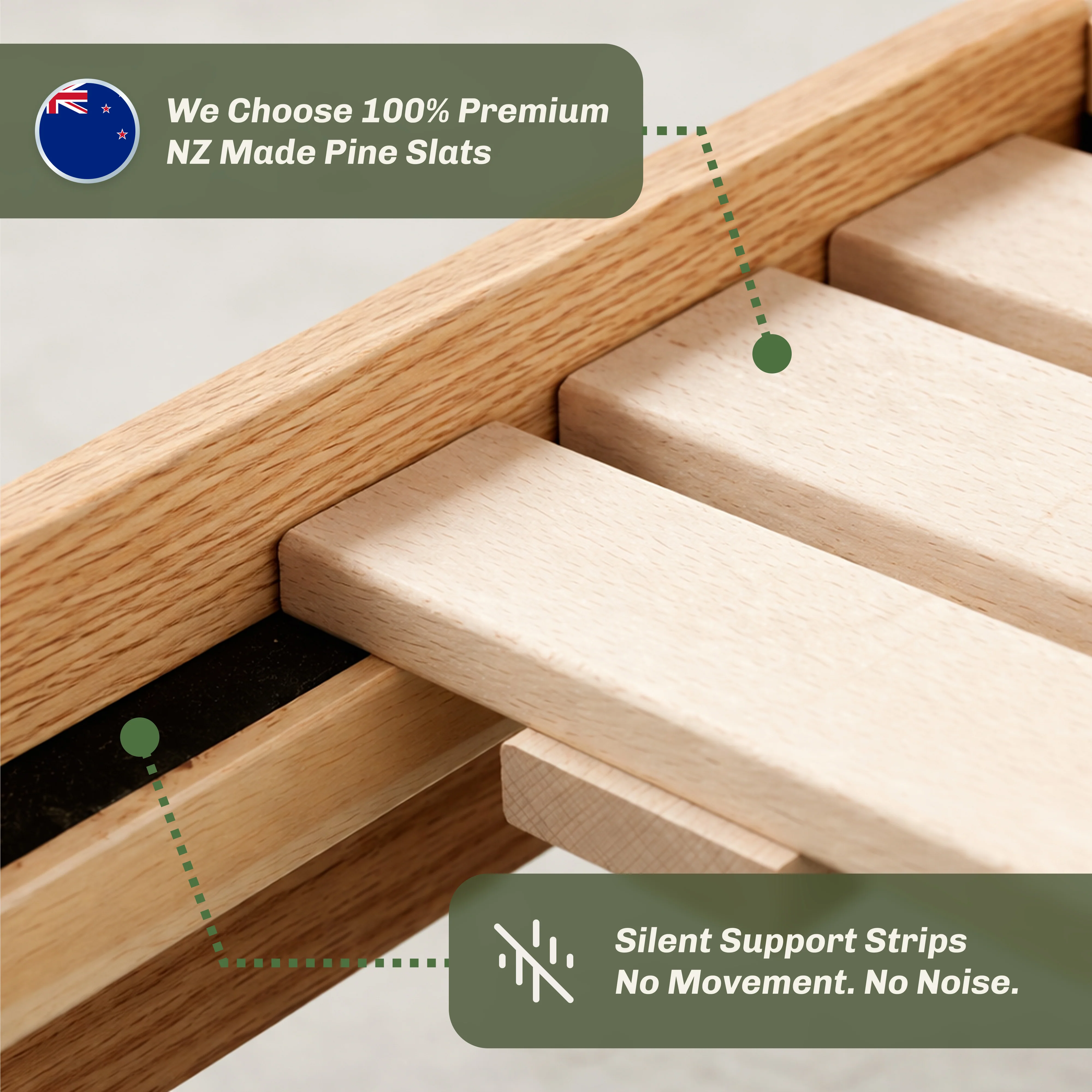 Hamburg Natural Solid Rubber Wood Bed Frame - Image 11