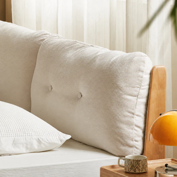 Hamburg Natural Solid Rubber Wood Bed Frame - Image 3