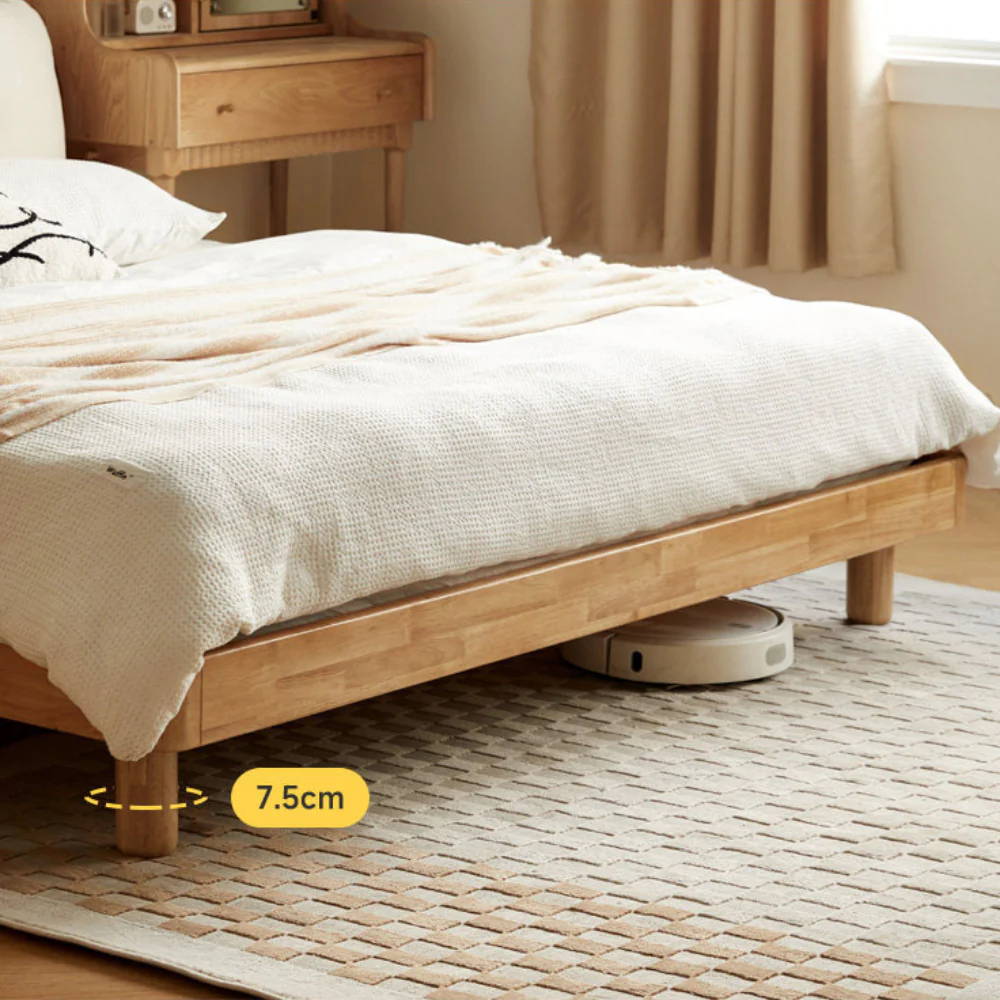 Hamburg Natural Solid Rubber Wood Bed Frame - Image 7