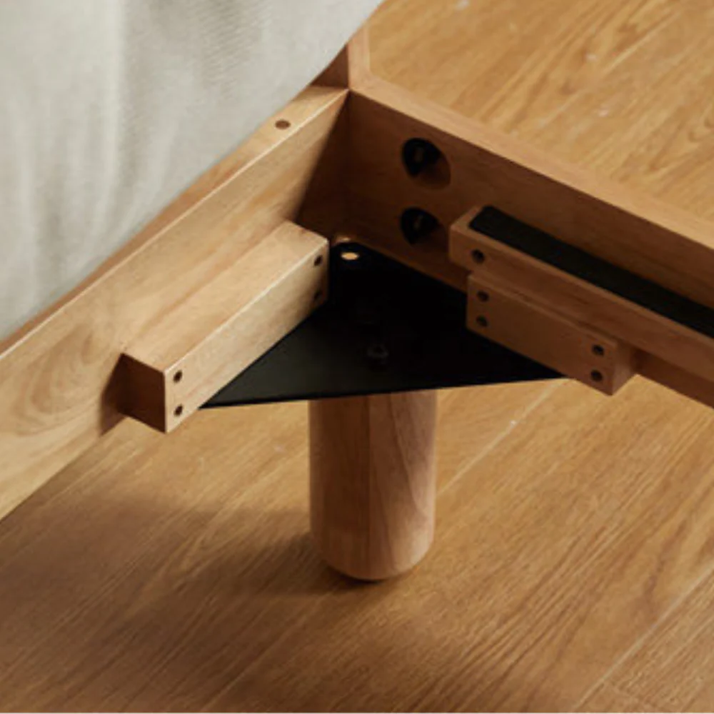 Hamburg Natural Solid Rubber Wood Bed Frame - Image 9