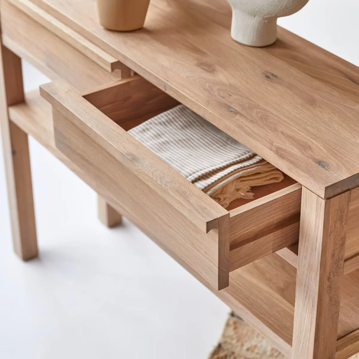 Holm Solid Oak Console Table - Image 5