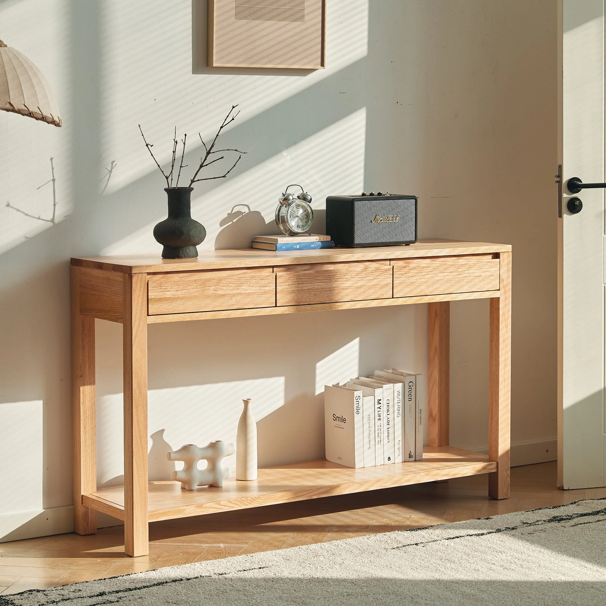 Humbie Natural Solid Oak Console Table