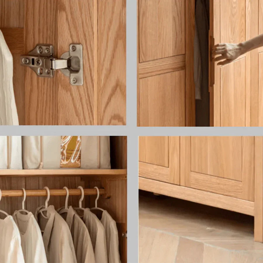 Humbie Solid Oak Two-Door Wardrobe Design A - Image 4
