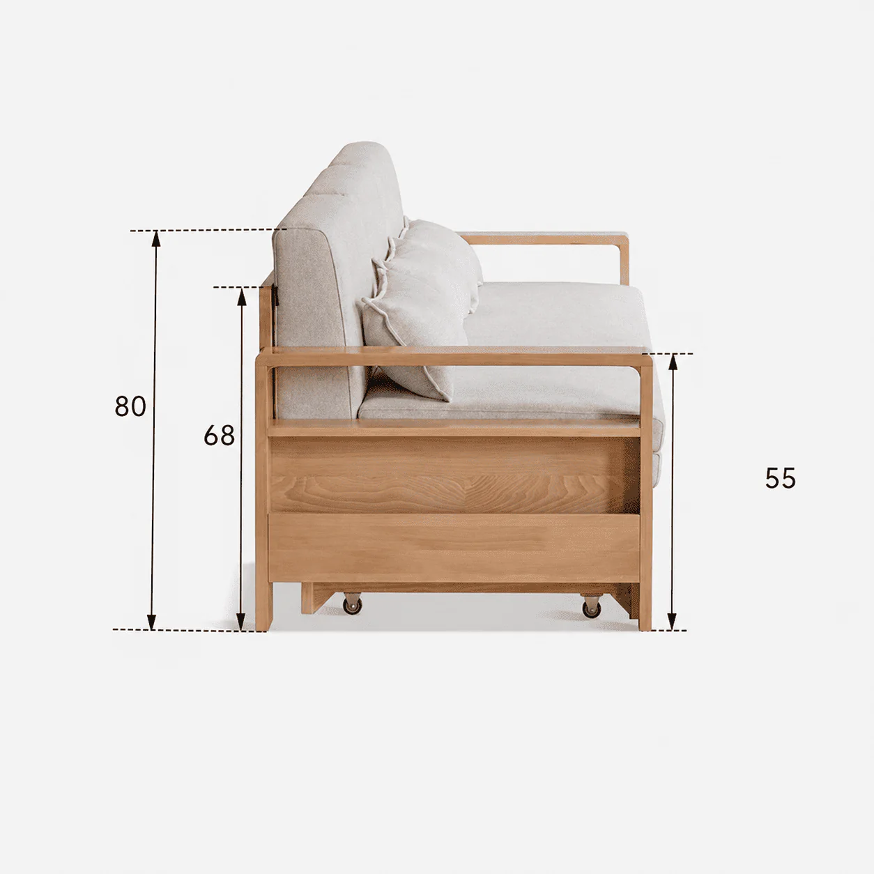 Hyogo Natural Solid Oak Sofa Bed - Image 10