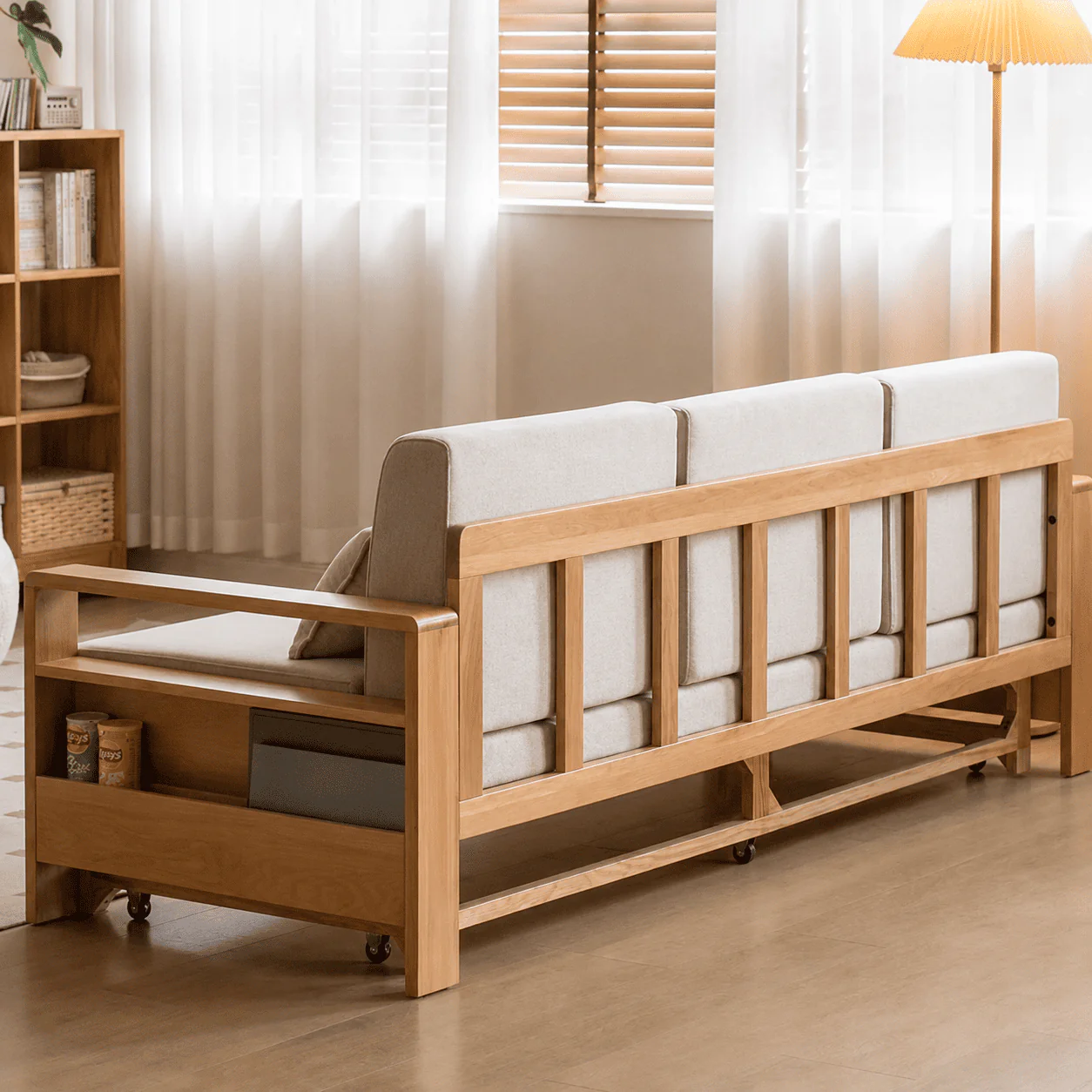 Hyogo Natural Solid Oak Sofa Bed - Image 4