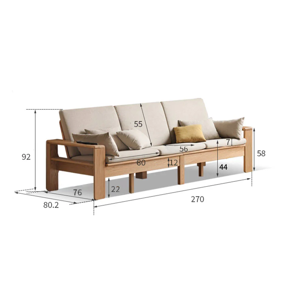 Kamakura Natural Solid Oak Sofa - Image 19