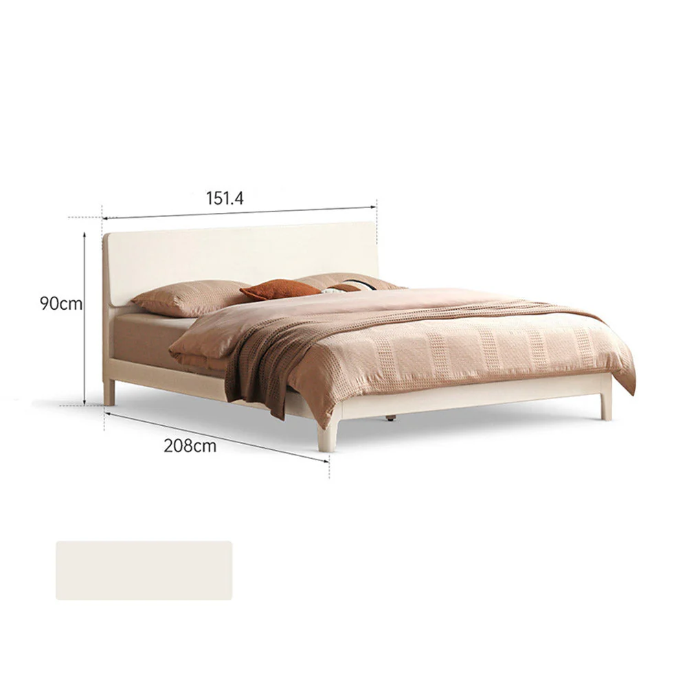 Kemi Cream Rubber Wood Painted Bed Frame - Image 11