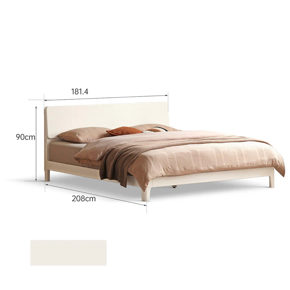 Kemi Cream Rubber Wood Painted Bed Frame - Image 12