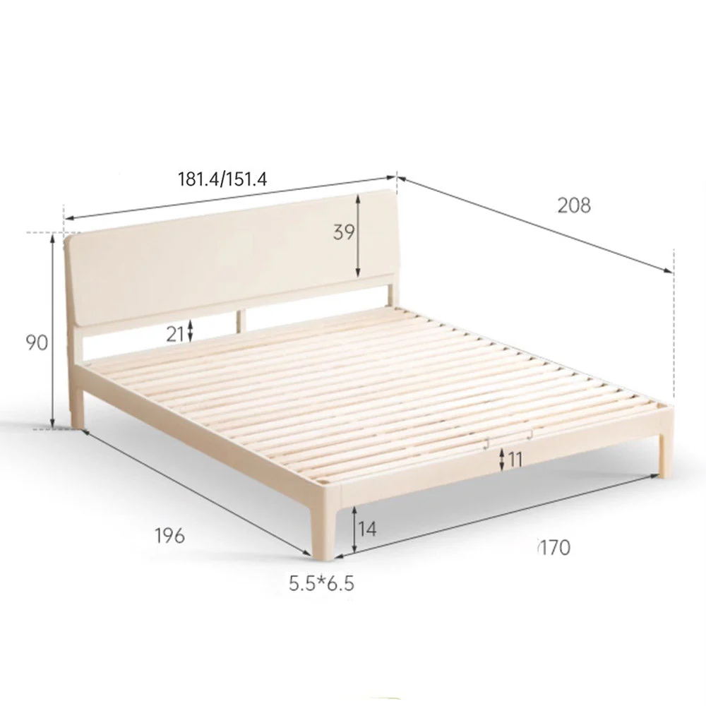 Kemi Cream Rubber Wood Painted Bed Frame - Image 13