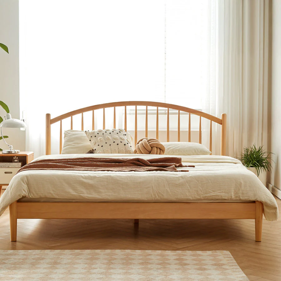 Kemi Natural Solid Beech Harp Bed Frame - Image 2