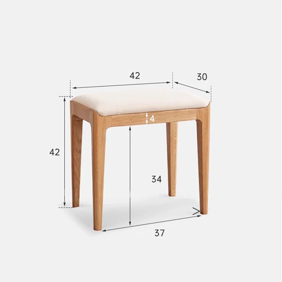 Kempen Natural Solid Hardwood Dressing Stool - Image 8