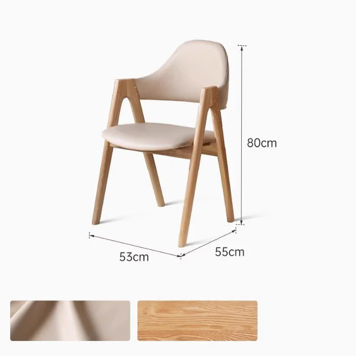 Kidal Natural Solid Oak Dining Chair with Engineered Leather Pad - Image 6